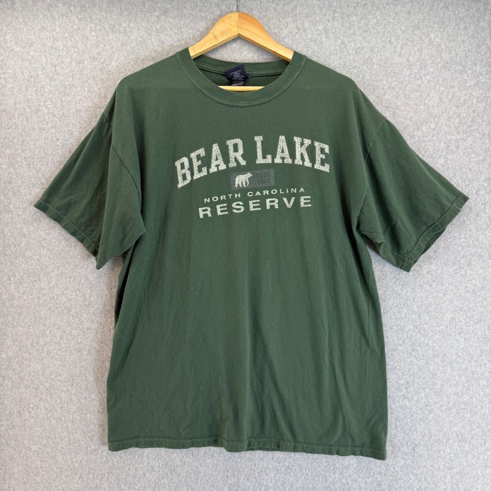 Bear Lake Reserve North Carolina NC Green T Shirt Camp David‎ Mens Size Large